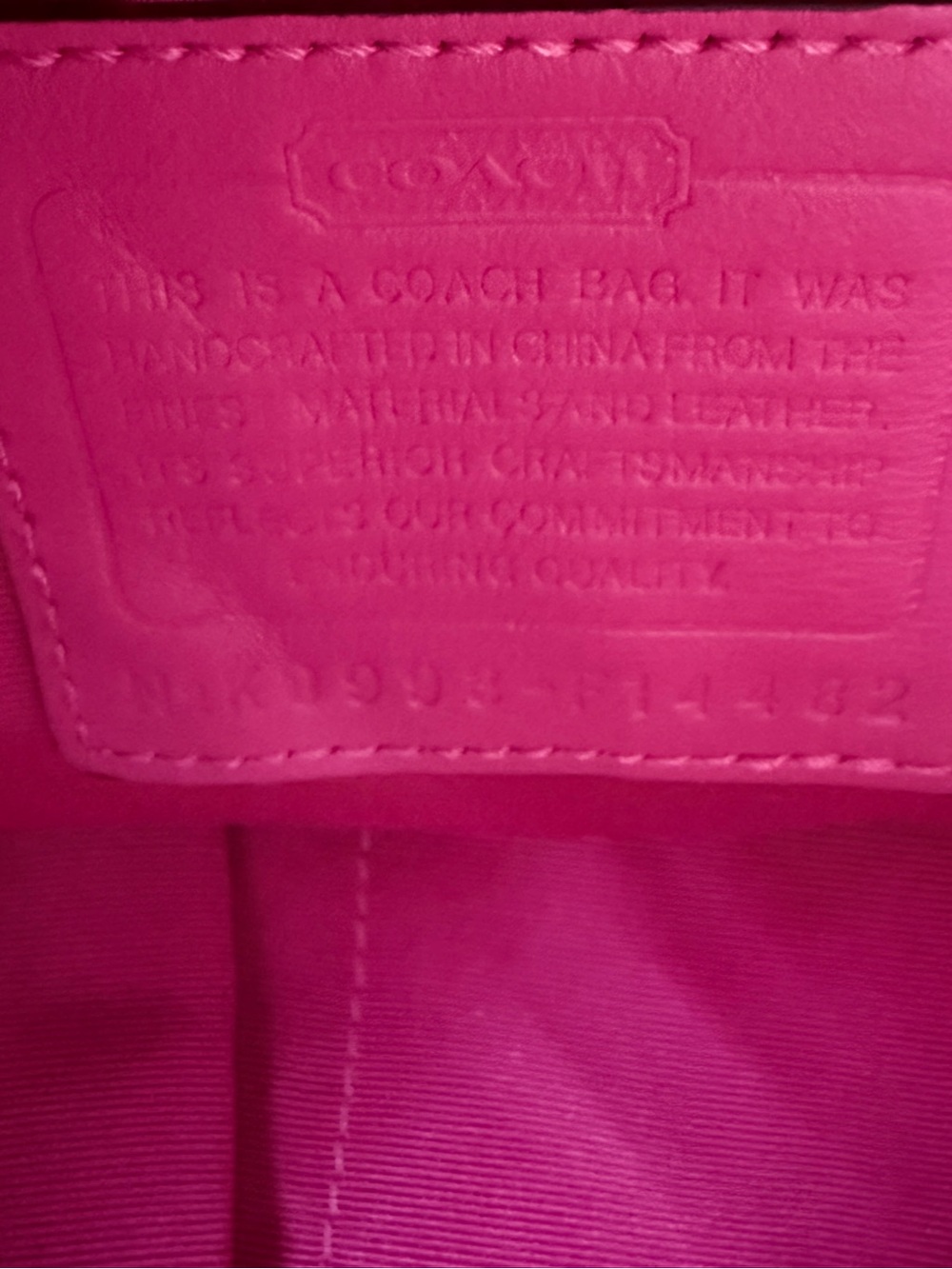 Coach Horse Carriage Pink Trim Pleated Signature Sateen Leather Shoulder Tote - Picture 8 of 13